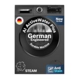 Bosch 9 kg 5 Star Front Load Fully-Automatic Washing Machine, AI ActiveWater, 14 Wash Programs, Removes 99.9% Germs with Steam, No Tangle or Wrinkle, SoftCare Paddle, Black Grey, WGA1420TIN