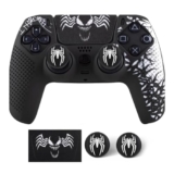 EDNITA Controller Cover for PS5 Silicone Skin, Controller Accessories, Non-Slip PS 5 Case with Thumb Grip Caps, Touch Pad Sticker and Cover Wrap Stickers (Pack of-1)