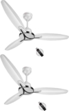 LONGWAY Zephyr 1200 mm BLDC Ceiling Fan with Remote Control | BEE 5 Star Rated Energy Efficient | Ultra High Speed 3 Blade Anti-Dust Decorative Ceiling Fan | 3 Years Warranty (2, White)