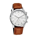 Titan Workwear Metropolitan Charm Quartz Multifunction White Dial Brown Leather Strap Watch for Men – NT1805SL04