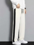 STITCHCOUNTER Solid Men White Track Pants