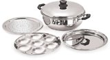 Tosaa Big Induction Compatible Multi Purpose Kadai, 27 cm ,5 Plates, Silver