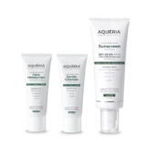 Aqueria Pack Of 3 For Oily to Combination Skin | Oil Control Brightening French Sunscreen (50g) | 5% Niacinamide & Ceramides French Face Wash (20ml) | Oil Free Gel Based Daily French Moisturizer (15g) | Fragrance-Free, Non-Drying, Dermatologist Validated, Lightweight, Non-Greasy, No White Cast | Suitable for Daily Use
