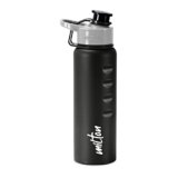 MILTON Gripper 750 Stainless Steel Water Bottle 750 ml, Single Walled, ISI Certified I Leak Proof Lid, Rust Proof I For School, Office, Gym I Black