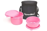 Signoraware Executive Small Lunch Box with Bag, 15cm, Pink