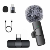 GADGETSWEAR Furry K8 Wireless Lavalier Microphone, Bluetooth Collar Microphone for Type-C Android, Noise Canceling Mic for Vlogging, Clip-On for YouTube (K8 – Single)