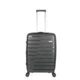 F Gear PPS27 Polypropylene Hardshell/Hardsided/Hardcase Light Weight 8 Wheeler Spinner Luggage Bag/Smooth Speed Wheel Suitcase/Trolley with TSA Lock for Men Women (Check in 24 Inch, Dark Grey)