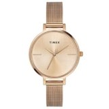 TIMEX Analog Watch for Women with Rose Gold Round Dial & Rose Gold Stainless Steel Bracelet Band Water Resistant Women’s Wrist Watches – TWEL155SMU06
