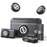 Hollyland Lark M2 Wireless Microphone for iPhone/Camera/Android/PC, 48kHz/24-bit High Fidelity Audio, 300m Range, Noise Cancelling, 40h Use, YouTube, Vlog, Streaming (2TX + 3RX + Charging Case)