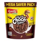 Kwality Choco Flakes 1.2 Kg | Crispy, Wholesome Cereal Made with Whole Wheat | Zero Maida and No Preservatives | Packed with Fiber, Protein