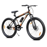 Leader Beast 26T Mountain Cycle for Men with Front Suspension and Dual Disc Brake with Complete Cycle Accessories | Without Gear Cycle – Ideal for 10+ Years (Frame: 18 Inches) (26T, Matt Black)