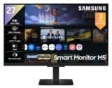 Samsung 27″ M5 Smart Monitor with Smart TV Experience (Smartchoice) |FHD 1920 x 1080| Screen Mirroring | IPS Pane l TV Plus| Speakers | Adaptive Sound | Wi-Fi | HDMI |Bluetooth| LS27FM500EWXXL | Black