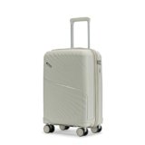 LAttitude By Provogue Meridian Cabin Suitcase 55 cm 20 inch Polypropylene Hard Trolley, 8 Spinner Wheels, 2-Pocket Convipack, Recessed Number Lock, Carry-On for Men & Women Ghost Grey/Limestone Grey
