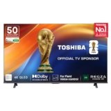 Toshiba 126 cm (50 Inches) 4K Ultra HD Smart QLED TV | Dolby Atmos, HDR10+ | 24W Powerful Speakers | AI Sports Mode | REGZA Engine ZR | Voice Control | AI 4K Upscaling | VIDAA OS | 50M450RP (Black)