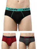Levi’s Men Cotton 065 Ultra Brief with Contoured Double Pouch, Tag Free Comfort & Smartskin Technology (Pack of 3) Assorted, XL