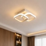 Desidiya 22W Modern LED Ceiling Light, 2 Square Flush Mount,3 Color Dimming