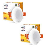 Wipro Garnet 3W Led Mini Downlight for Home & Cabinet| Blue|Compact Design with 120° Beam Angle|Recessed Down Light for False Ceiling|Cutout-2.3 Inch|Pack of 2