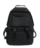 Glowic Black Backpacks for Men & Women | Stylish, Durable, Multi-Pocket Travel & Laptop Bags with Buckle Straps (Black)