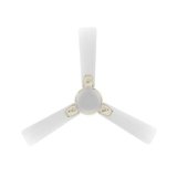 Crompton PREMION AURA2 DESIGNER 3D LOTUS DESIGN ANTIDUST1200 mm (48 inch) Ceiling Fan (Pearl White Gold) Star rated energy efficient fans