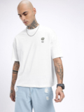 Glitchez Solid Men Round Neck White T-Shirt
