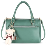 Etailista Handbag for Women – Leather Stylish Shoulder Bag for Girls with Cute Teddy Keychain, Perfect Lightweight Luxurious Top Handle Ladies Purse for Office, College, Casual & Bag Use (Green)
