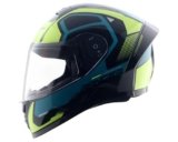 Vega Ranger DX Crew Full Face Riding Helmet with Lightweight Shell, Comfortable Liner, Shock Absorbing Interior, Ventilated Fit, Aerodynamic Build, and Modern Black Neon Yellow Styling Black Neon Yellow-L