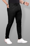 COMBRAIDED Slim Fit Men Black Trousers