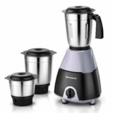Wonderchef Vista Plus Mixer Grinder for Kitchen, 500W, 3 Multi-purpose Jars, Stainless-steel Blades for Masala, Chutney, Idli/Dosa Batter, Puree, Paste, 3-Speed Control, Pulse Function, 2-Yr Warranty