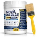 BAYTORA Waterproof Glue for Leakage Strong & Transparent Water Proof Glue Plus Brush Epoxy Resin for Water Proofing for Indoor & Outdoor Crack Seal Agent Roof Water Leakage Glue Adhesive Sealant 300gm