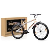 Leader Scout MTB 26T Mountain Bicycle/Bike Without Gear Single Speed for Men – White, Ideal for 10 + Years, Frame Size: 18 Inches, Rigid