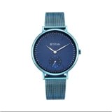 Titan Slimline Blue Dial Analog Stainless Steel Strap Watch for Women-NS95142QM01