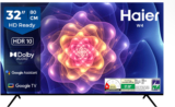 Haier W4G 80 cm (32 inch) HD Ready LED Smart Google TV 2025 Edition(32W4G)