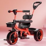 Lifelong Kids Harness Parental Control Tricycle with EVA Wheels, Bell & Storage Basket|Baby Trike|Age Group 1 Years to 4 Years Carrying Capacity Upto 25 kgs(Red/Black)