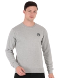 Macroman M-Series Smart Basic Full Sleeve Round Neck Printed Sweat Shirt for Men, Cotton Blend, Grey Melange, Size: XXL (Pack of 1)