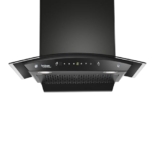 Hindware Smart Appliances | Amyra 60 cm Chimney | 1200 CMH | Auto Clean | Curved Glass | Filterless | Touch Control, Motion Sensor | 5 Yrs Warranty on Motor & 2 Yrs on Product | Wall Mounted (Black)