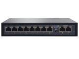 EVteQ 10 Ports Fast Ethernet with 8 PoE Ports (10/100 Mbps) & 2 Uplink Ports (10/100Base) POE Switch | Max. 30W Output of Single PoE Port EV-08F-2U