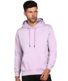 Alan Jones Clothing Men’s Solid Hooded Sweatshirt | Drawstring Hood, Kangaroo Pocket, Ribbed Hem | Regular Fit | Sizes S–5XL | Multiple Colors (Light Purple_M)