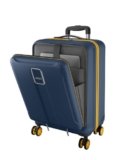 Safari Cabin Trolley Bag with Laptop Compartment, Hardside Polycarbonate Small (55cm) Suitcase | 360° 8 Wheel Spinner Travel Luggage| Recessed Combination Lock|Thorium Neo| Graphite Blue
