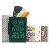 Amazon Basics Undated Planner | Dark Brown Faux Leather | Weekly, Monthly, Yearly Appointment Diary for Students & Teachers | Ideal for School & College Use