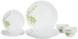 Larah by Borosil Erba Opalware 18 Pcs Dinner Set, Opal Glass Dinner Plates & Bowls, Crockery Set for Dining, Microwave Safe