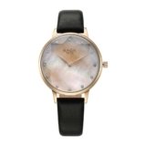 Titan Raga Showstopper Quartz Analog Mother of Pearl Dial Leather Strap Watch for Women-95274WL02