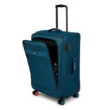 Nasher Miles Berlin Expander Soft-Sided Polyester Check-in Luggage 24 inch | 65cm | 8 Wheels Medium Trolley Bag for Travel | Suitcase (Teal)