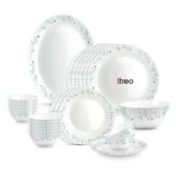 Treo by Milton Opalware Aurelia Murel Dinner Set of 27 | Serving for 6 | Microwave & Dishwasher Safe | Bone-Ash Free | Tempered Toughness | Plates & Bowls | Crockery Set for Dining & Gifting