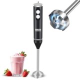 INALSA TurboBlend 450 Hand Blender | 450W Powerful Motor | 2 Speed Control | Stainless Steel Detachable Stem & Blades | Silent Operation | BPA Free | Black/Silver | 1 Year Warranty