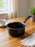 Modern Essentials Black Non stick Tadka/ Saucepan / Sauce pan / Milk pan / Tea Pan / Tea maker Sauce Pan 17 cm diameter 1.4 L capacity(Cast Iron, Non-stick, Induction Bottom)