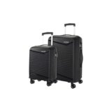 Kamiliant by American Tourister Rock-Lite 66L Hard Sided Trolley Bag for Men & Women with 3 Digit Combination Lock, Set of 2pc (Small & Medium) – Black
