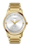 TIMEX Classics Analog Watch for Man with Silver Round Dial & Gold Stainless Steel Bracelet Band Water Resistant Men’s Wrist Watches – TI000R420