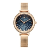 Fastrack Stunners X Quartz Analog with Dark Blue Dial Rose Gold Stainless Steel Strap Watch for Girls – 68048WM03