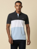 Allen Solly Colorblock Men Polo Neck White T-Shirt