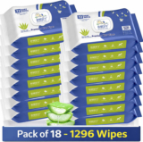 BabiFy Extra Soft Premium Baby Wipes With Aloe Vera | Rush & Paraben-Free (Pack of 18)(1296 Wipes)